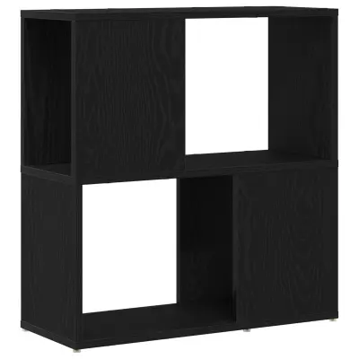 vidaXL Knjigovodznik Črn Hrast 60x24x63 cm Iz Inženirskega Lesa