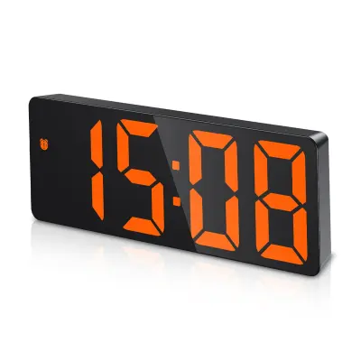 Velika LED budilka - dvojno napajanje (črna/oranžna)