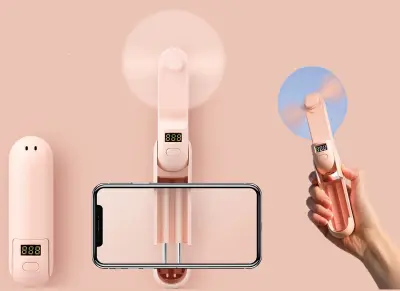 Akumulatorski Tihi Mini Ročni Ventilator (Roza), Primeren Za Notranjo In Zunanjo Uporabo