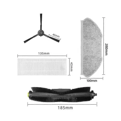 Nadomestna glavna stranska krtača Hepa Filter Mop Cloth za Qihoo 360 S10 X100 Max Nadomestni dodatki