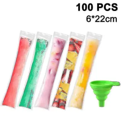 100 kosov vrečk za plesni za sladoled za enkratno uporabo Diy vrečke za plesen za led, izdelovalec vrečk za popsicle 6X22 cm