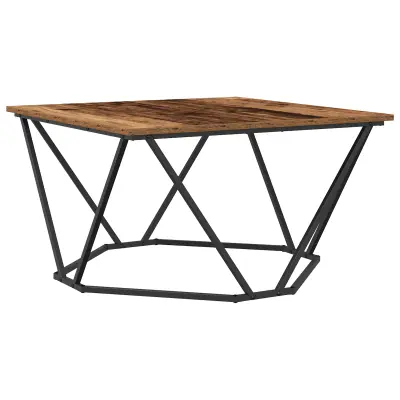 vidaXL Kavna mizica Staro les 80x80x45 cm Umetno les