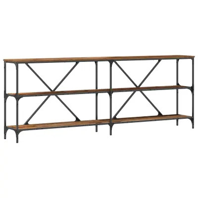 vidaXL Konsolna miza Staro les 200x30x75 cm Izdelano iz lesa in jekla