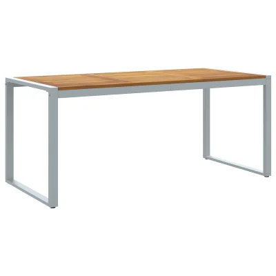 vidaXL Zunanja jedilna miza Siva 180x90x75 cm Jeklo in trden les akacija