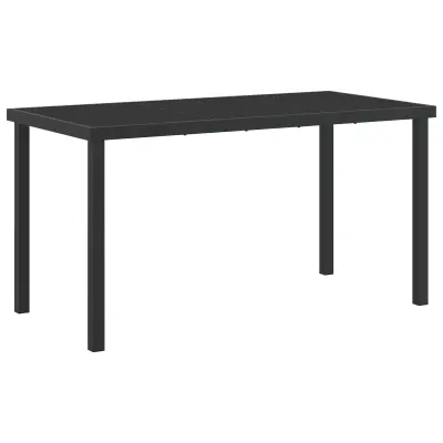 vidaXL Vrtna miza Črna 140x70x73 cm