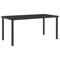 vidaXL Vrtna miza Črna 160x80x73 cm Kaljeno steklo