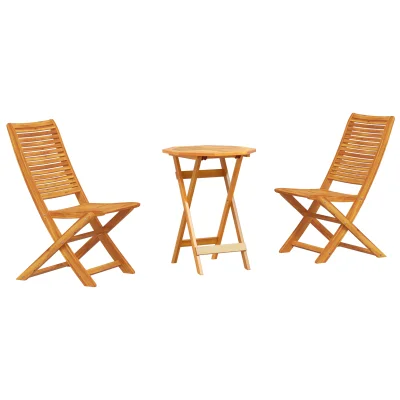 vidaXL 3-delni zložljivi bistro set iz močnega akacijevega lesa