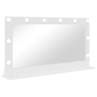 vidaXL Ogledalo z LED lučmi Belo 100x55x18 cm