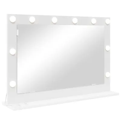 vidaXL Ogledalo s LED lučmi Bela 80x55x18 cm