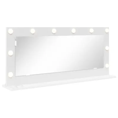 vidaXL Ogledalo s LED lučmi Belo 100x45x18 cm