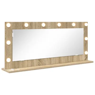 vidaXL Ogledalo s LED lučmi Sonoma hrast 100x45x18 cm