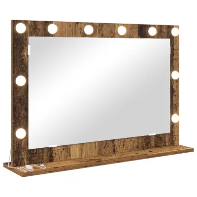 vidaXL Ogledalo za Vanity Star les Trden obnovljen les in steklo