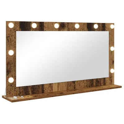 vidaXL Ogledalo za toaletno mizo Star les Les in steklo 100 x 55 x 18 cm