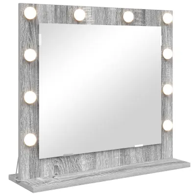 vidaXL Ogledalo s LED lučmi Sziva Sonoma 60x55x18 cm