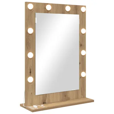 VidaXL ogledalo za ličila Artisanal hrast Les 70 x 50 x 18 cm
