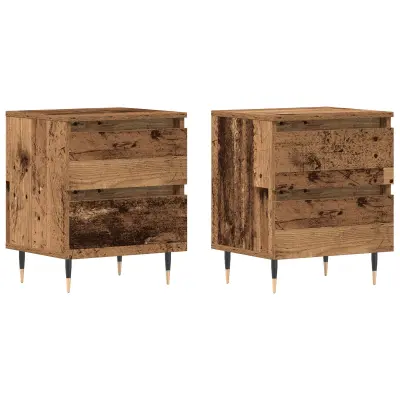 vidaXL Nočne omarice 2 kosa Staro les 40x35x50 cm Obdelan les