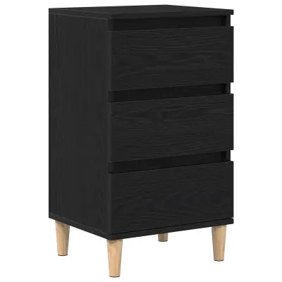 vidaXL Nočna omarica Črna Oreh 40x35x70 cm Inženirski les