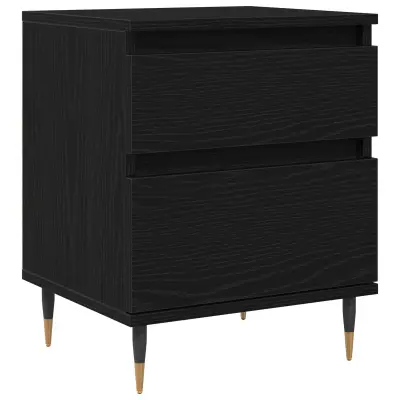 vidaXL Nočna omarica Črna Oreh 40x35x50 cm Inženirski les