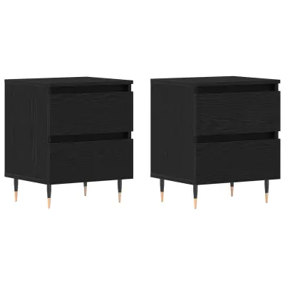 vidaXL Nočne omarice 2 kosi Črno hrast 40x35x50 cm Umetni les