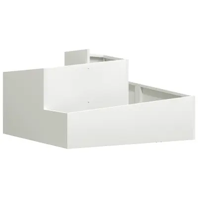 vidaXL Saksija Bela 80x80x50 cm Tople-valjana Kovina