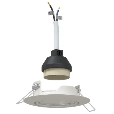 vidaXL Vgrajene svetilke 6 kosov Okrogla GU10 Bela Ø90 mm Jeklo