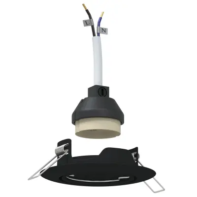 vidaXL Vgrajene Svetilke 24 kosov Okrogle GU10 Črne Ø90 mm Jeklo