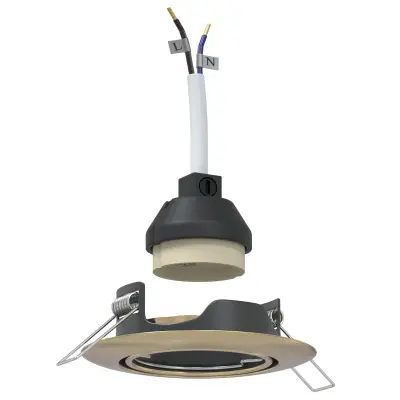 vidaXL Vgrajene svetilke 6 kosov Okrogla GU10 Medeninasta Ø90 mm Jeklo