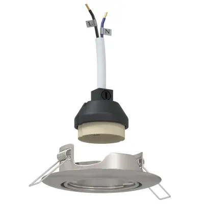 vidaXL Vgrajene svetilke 12 kosov Okrogla GU10 Srebrna Ø90 mm Jeklo