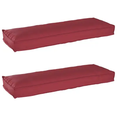 vidaXL Blazine za palete za klop 2 kosa Bordo 120x40x8 cm Oxford tkanina