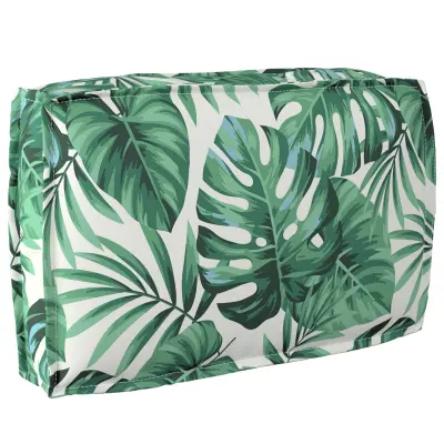 vidaXL Blazina za palete z oporo za hrbet in vzorcem listov 60x40x12 cm Oxford tkanina