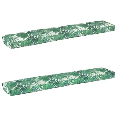 vidaXL Blazine za palete za klopi 2 kosa Listni vzorec 200x40x8 cm Oxford tkanina
