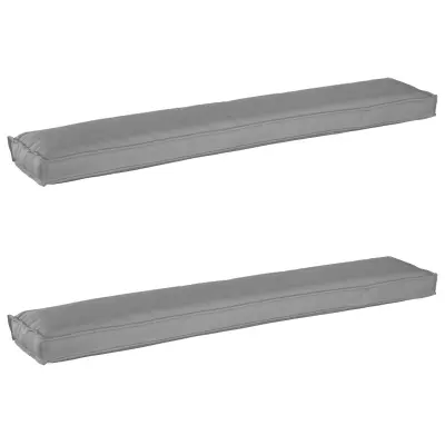 vidaXL blazine za klop 2 kosa Siva 200x40x8 cm Oxford tkanina