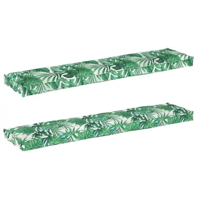 vidaXL Blazine za palete za klop 2 kosa Listnat vzorec 180x40x8 cm Oxford tkanina