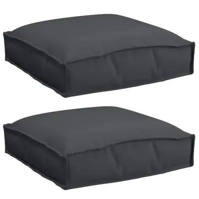 vidaXL blazine za palete za sedenje 2 kosa Črne 40x40x8 cm Oxford tkanina