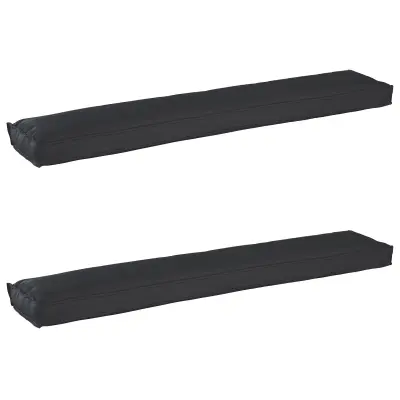 vidaXL Blazine za palete za klop 2 kosa Črna 200x40x8 cm Oxford tkanina