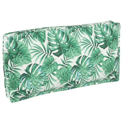 vidaXL Paletni Cushion za Sedež/Predel za Glavo Vzorec Listov 120x60x12 cm Oxford Blago