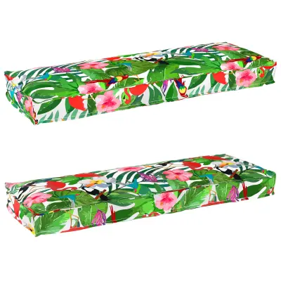 vidaXL Blazine za palete za klop 2 kosa Tropska džungla 120x40x8 cm Oxford tkanina