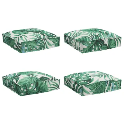 vidaXL Blazine za palete za sedež 4 kosi Listni vzorec 40x40x8 cm Oxford tkanina