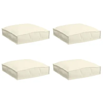 vidaXL blazine za palete za sedenje 4 kosa kremne 40x40x8 cm Oxford blago