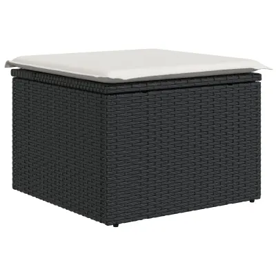 vidaXL 8-delni Vrtni Sofa Set z Blazinami Črna Poli Ratan Akacija