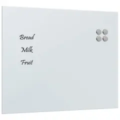 vidaXL Stenska magnetna tabla bela 50x40 cm kaljeno steklo