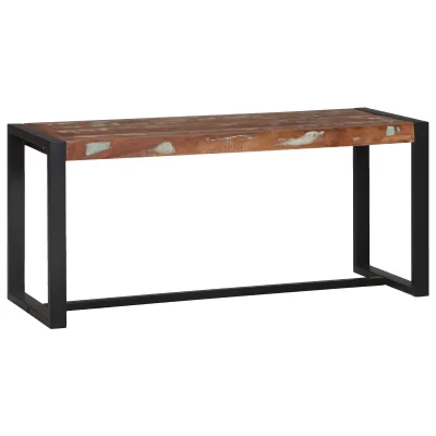 vidaXL Klop Večbarvno 100x35x45 cm Trden les iz recikliranega lesa