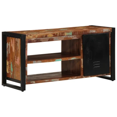 vidaXL klop za čevlje večbarvna 100x40x50 cm iz rekuperiranega lesa