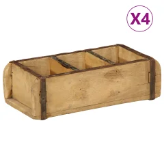 vidaXL Pladnji 4 kosa 30x14x9 cm Masivno leseno ponovno pridobljeno