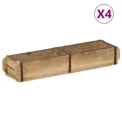 vidaXL Pladenj 4 kosa 60,5x15x9 cm Trden les Odkrit