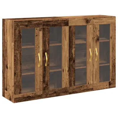 vidaXL Stenske omarice 2 kosi Staro les 69,5x34x90 cm Inženirski les