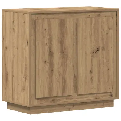 vidaXL Stranska omarica iz umetnega lesa hrasta 80x34x75 cm