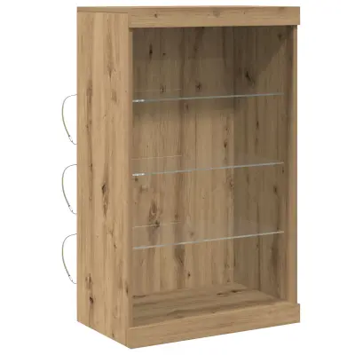 vidaXL Stranski stol z LED lučmi Artisan hrast 60,5x37x100 cm