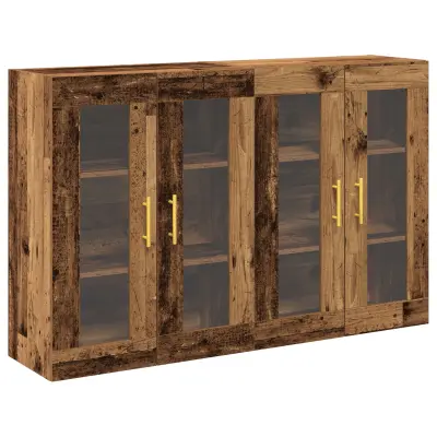 vidaXL Stenski kabineti 2 kosa Staro les 69,5x34x90 cm Inženirski les