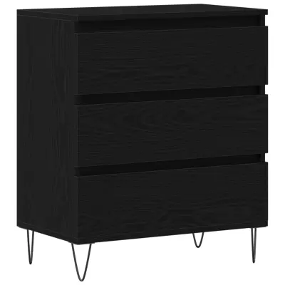 vidaXL Stranica z Predali Črna Oreh 60x35x70 cm Umetna Les